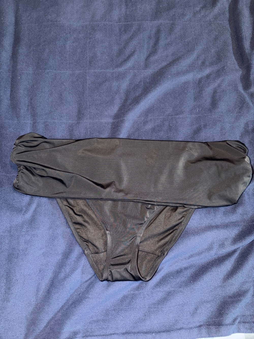 Lane Bryant Black Bandeau Bikini Bottoms with Fold-Over Waist